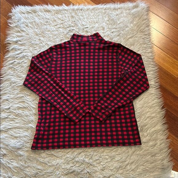 Lands' End Red and‎ Black Plaid Turtleneck - Picture 4 of 4
